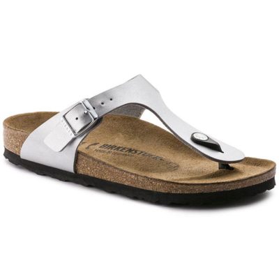 Birkenstock Women's Gizeh Silver Birko-Flor