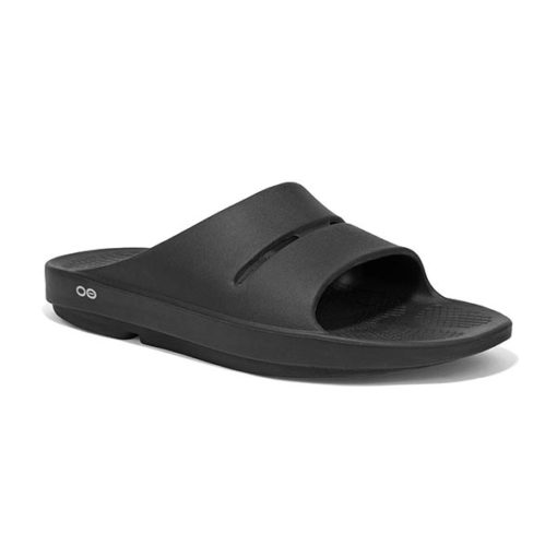 Oofos Ooahh Black Slide Sandal