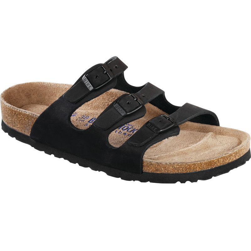 Birkenstock Women's Florida Soft-Footbed Black Oiled Leather ...