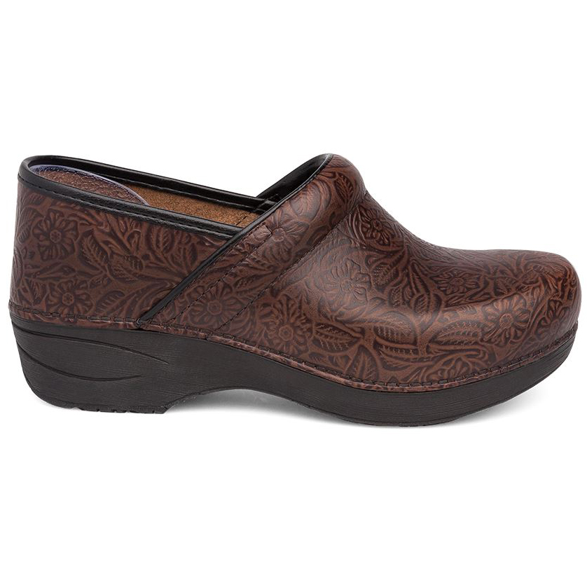 brown tooled dansko clogs