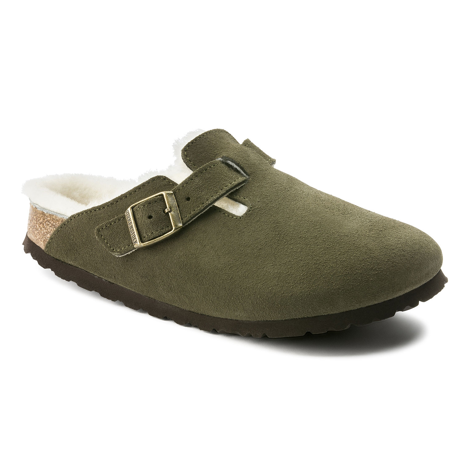 Birkenstock Boston Shearling Forest Suede Leather | Birkenstock & More