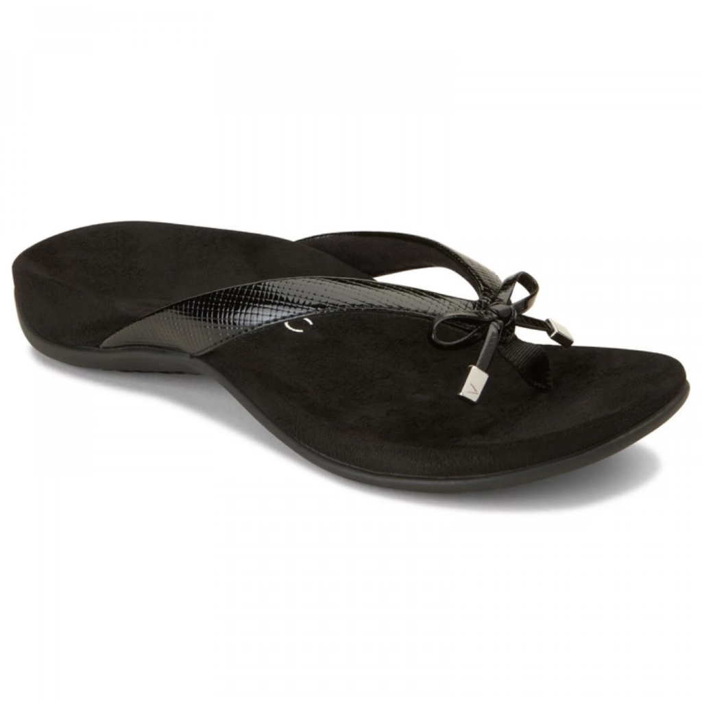 Vionic Womens Bella Ii Toe Post Sandal Black Lizard Birkenstock And More 