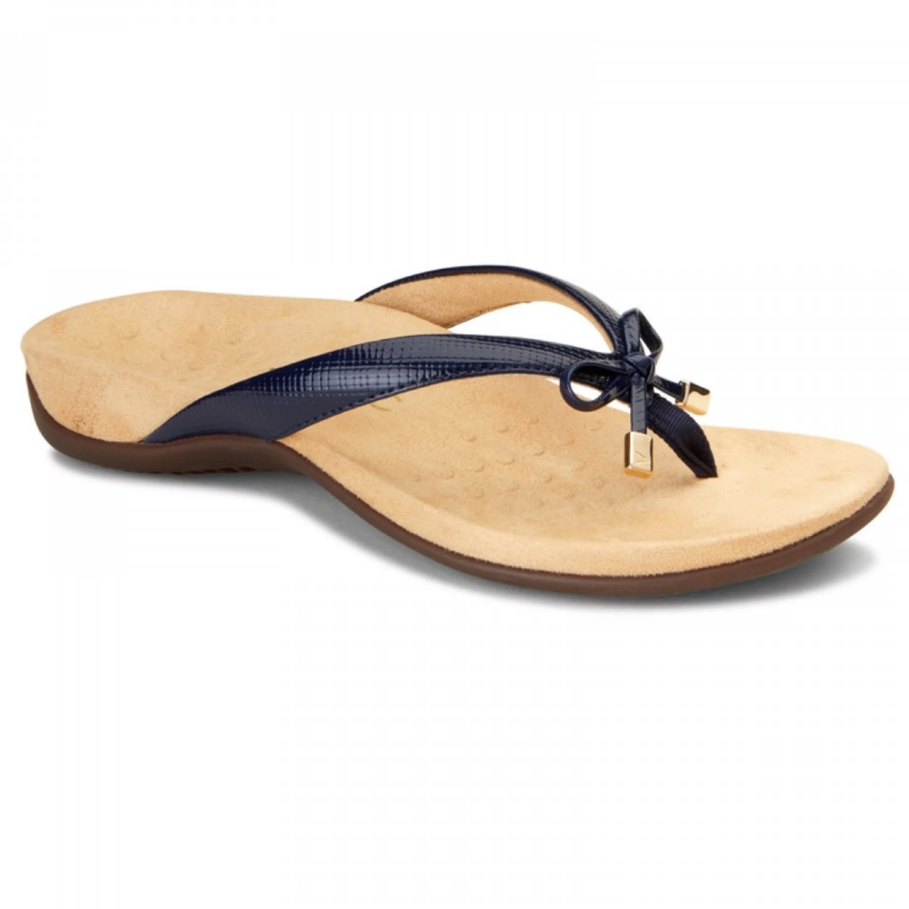 Vionic Women's Bella II Toe-Post Sandal Navy Lizard | Birkenstock & More