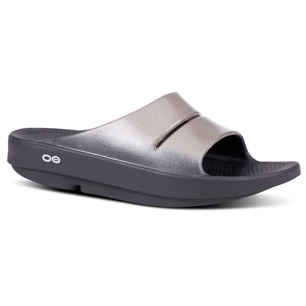 Oofos OOahh Luxe Slide Sandal Latte | Birkenstock & More