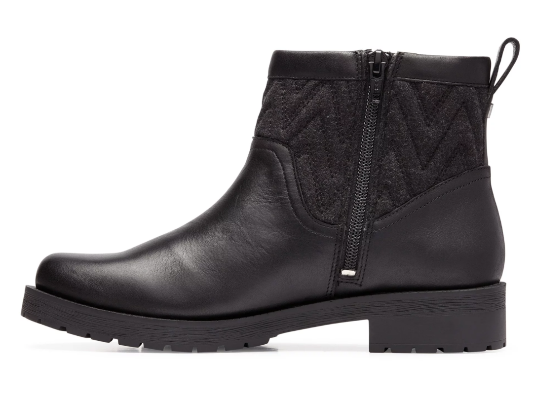 vionic black leather ankle boots