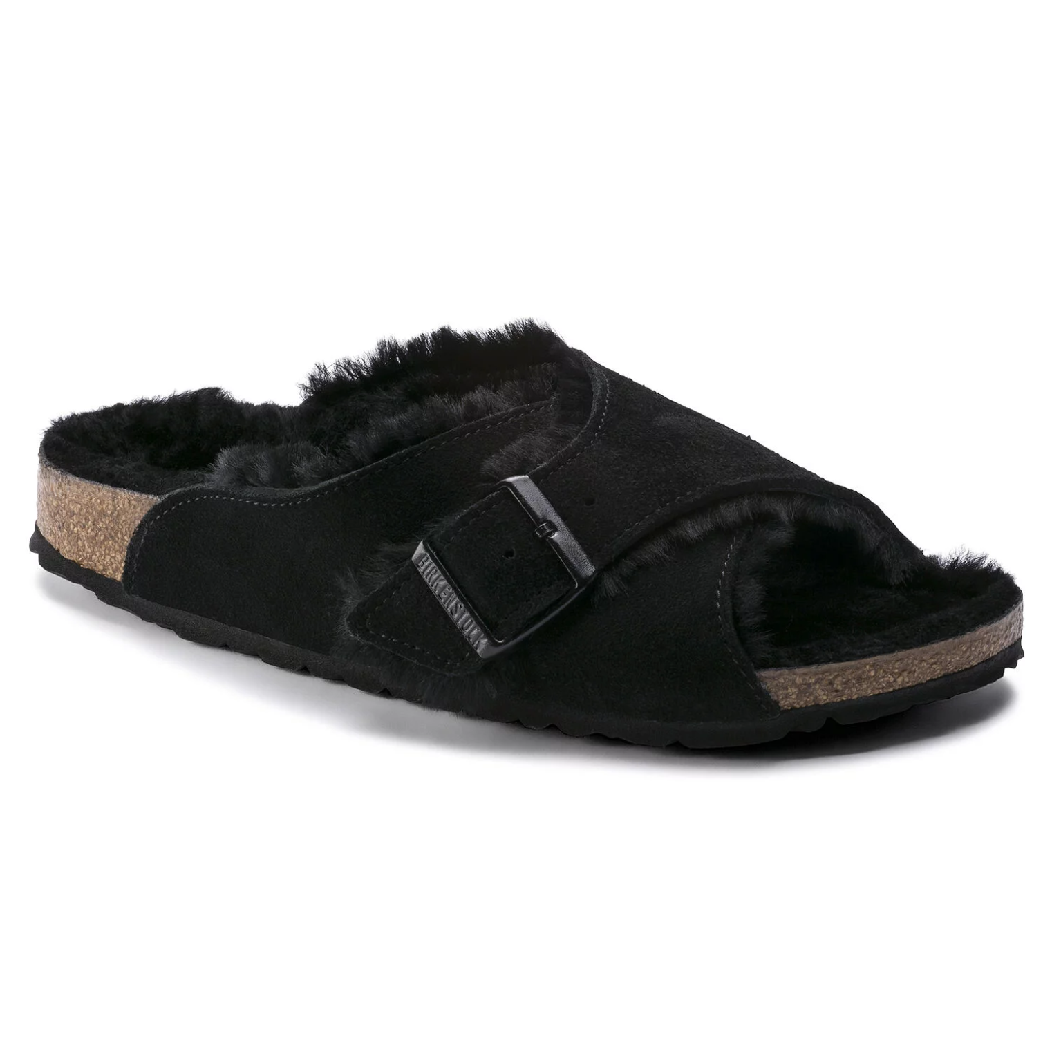 birkenstock arizona black shearling