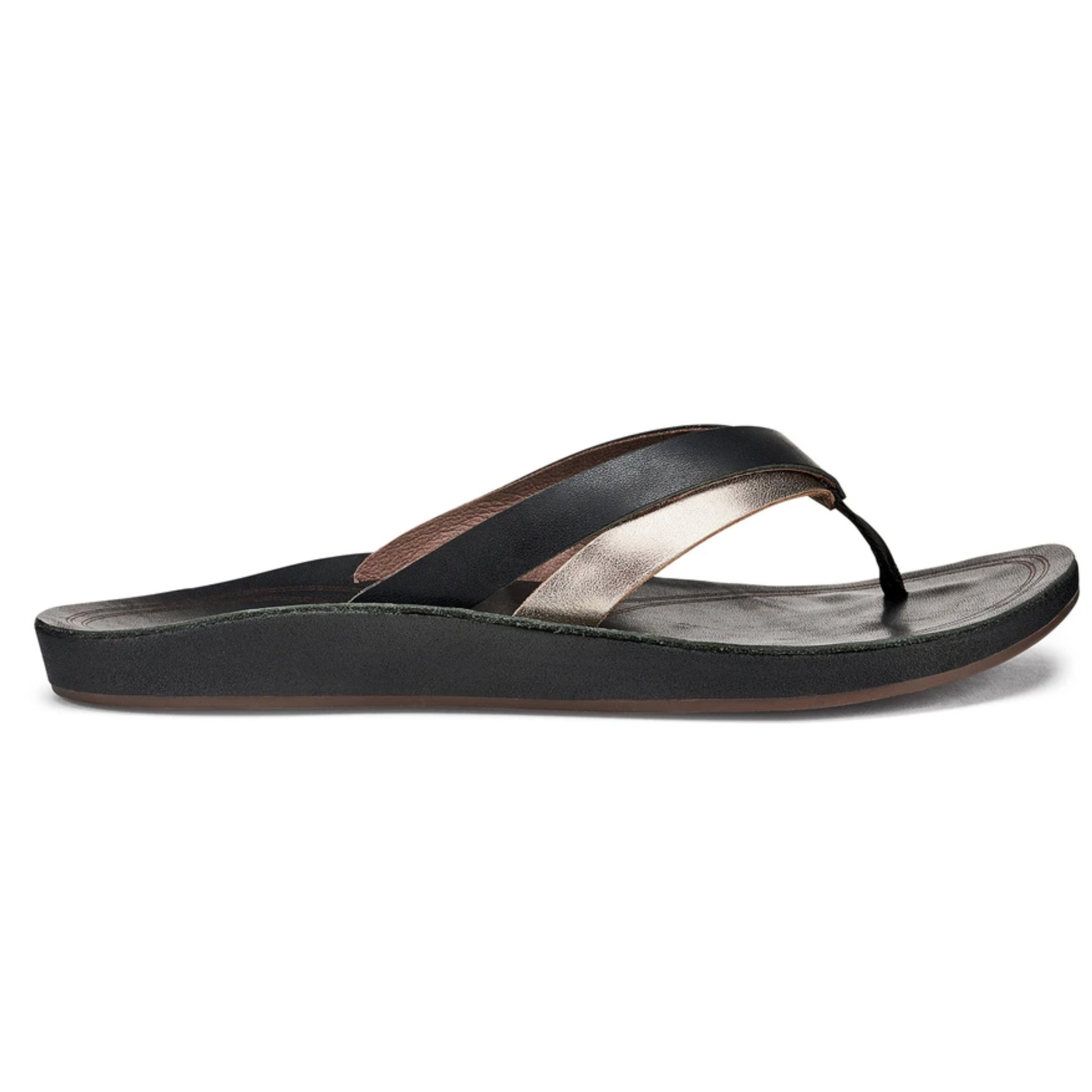 Olukai Women's Kaekae Sandal Black/Silver | Birkenstock & More