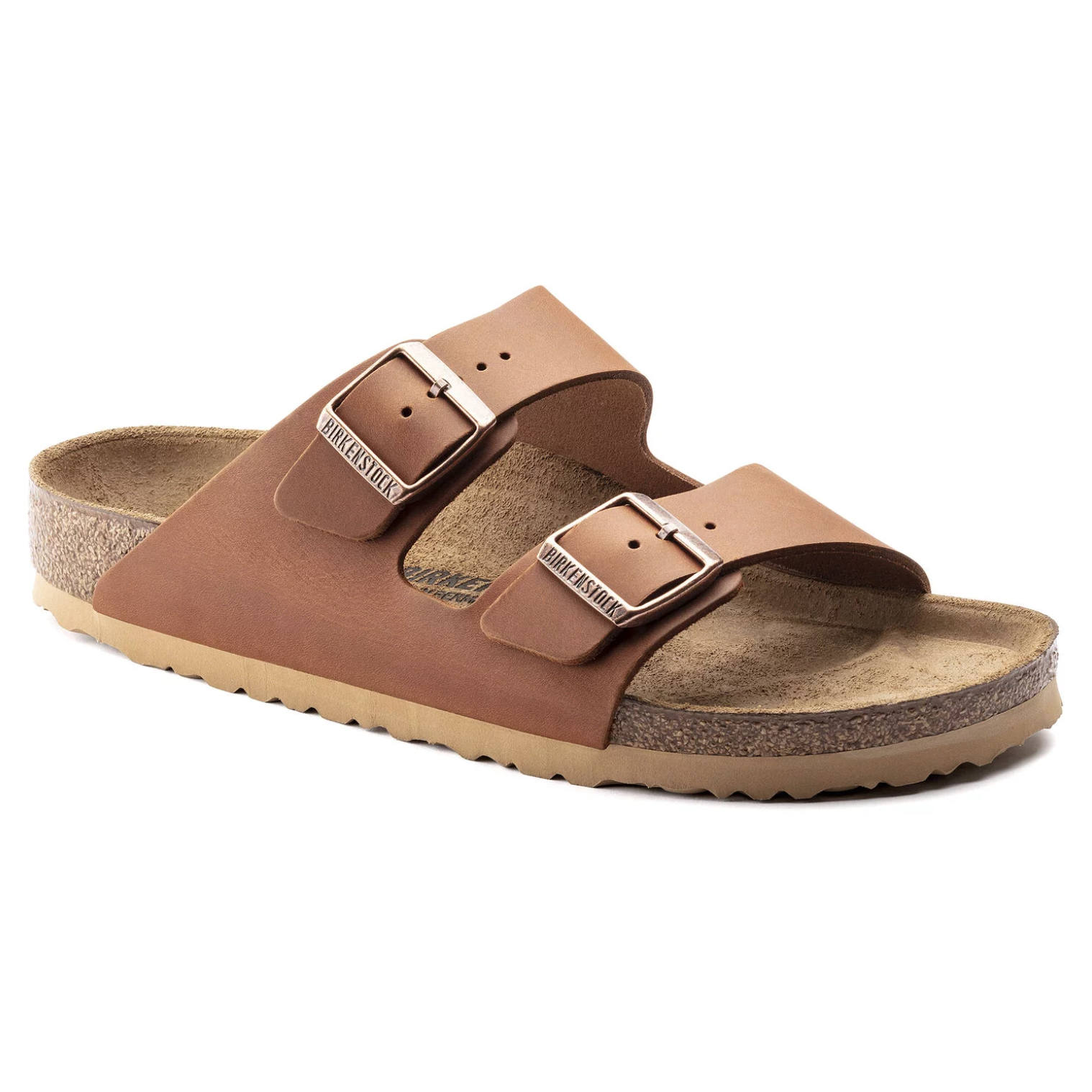 birkenstock arizona natural leather white