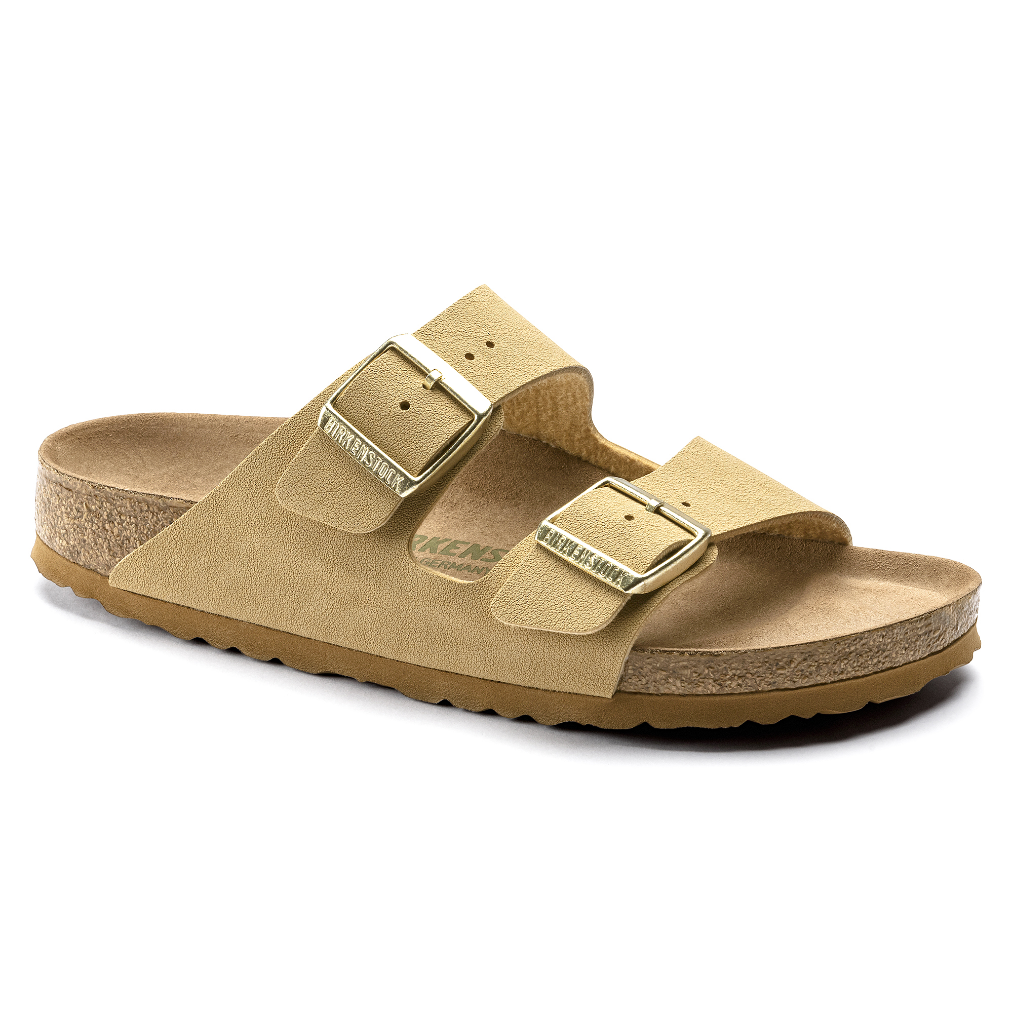 Birkenstock Women's Arizona Vegan Birko-Flor Latte Cream | Birkenstock & More