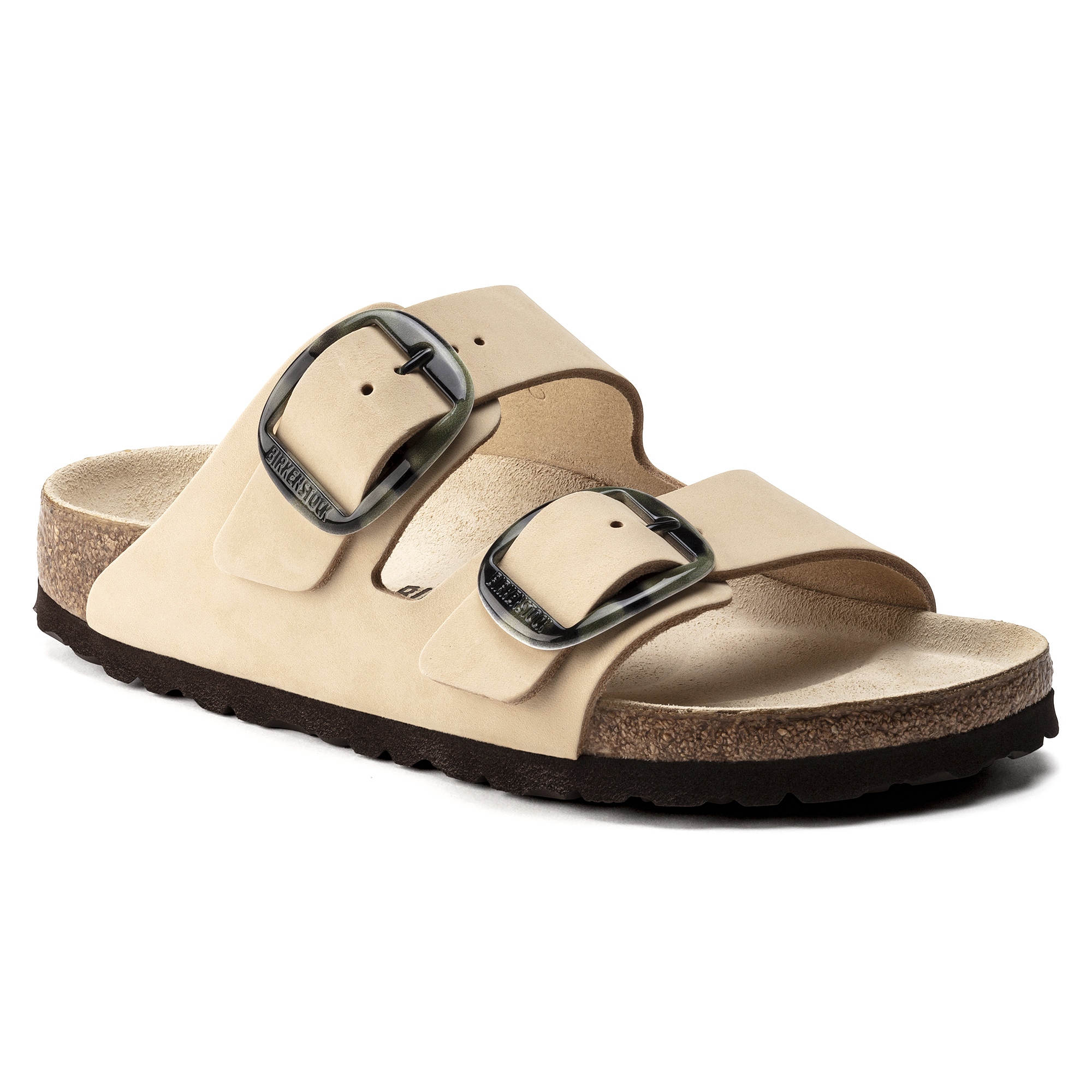 birkenstock big buckle gizeh almond