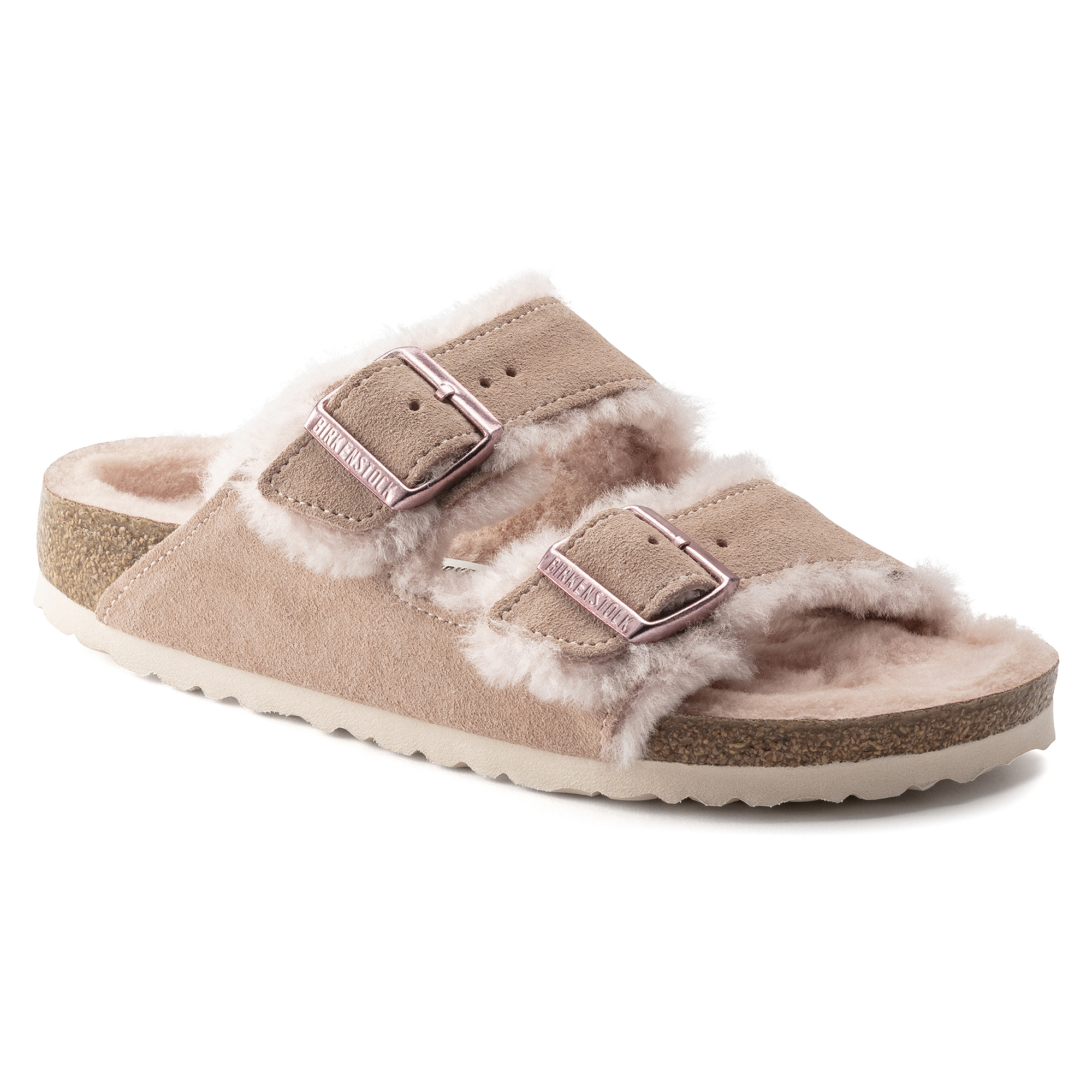 BIRKENSTOCK Arizona Two Strap Sandals Suede Leather Taupe - Women's Sandals