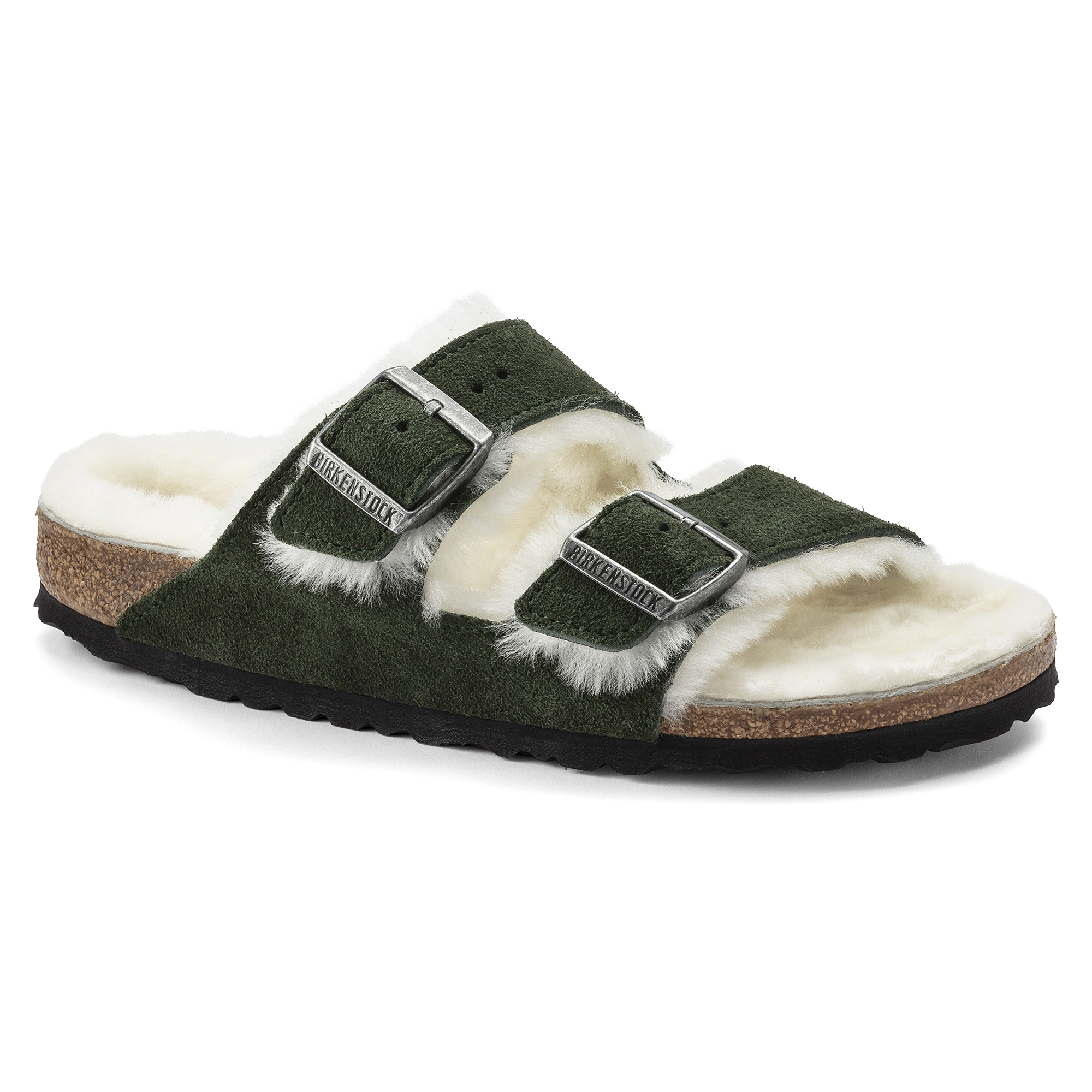 Birkenstock Arizona Shearling Sandal Suede Green | Birkenstock More