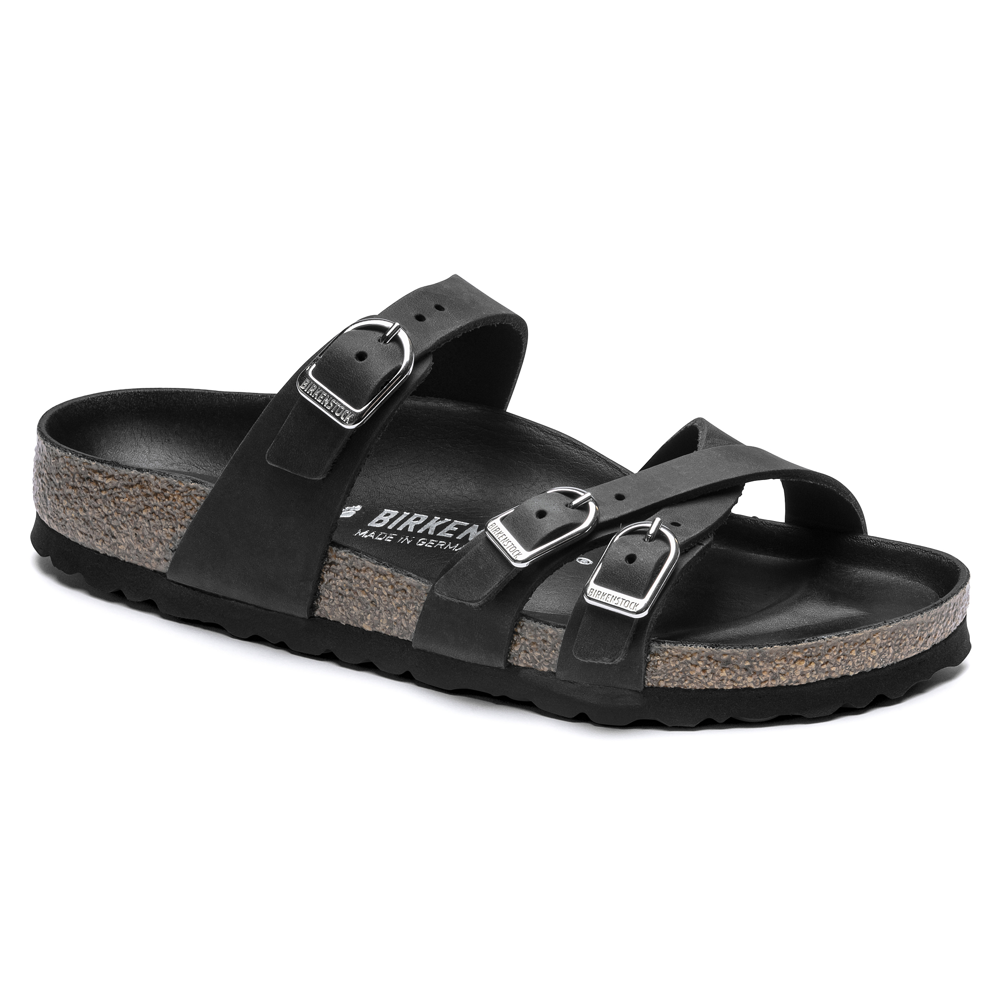 Black oiled leather birkenstock sales