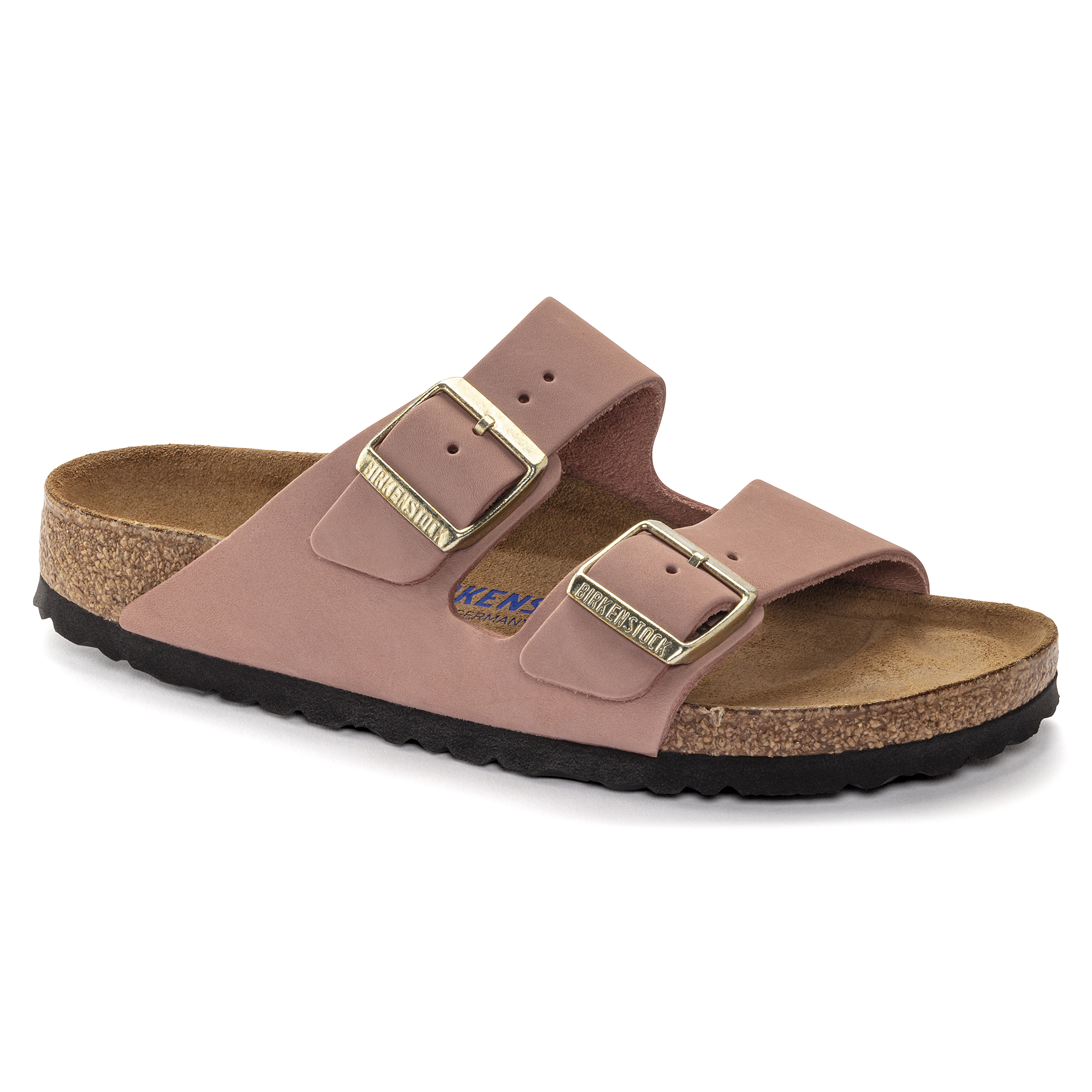 Birkenstock Women's Arizona Sandal Soft-Footbed Old Rose Nubuck Leather ...