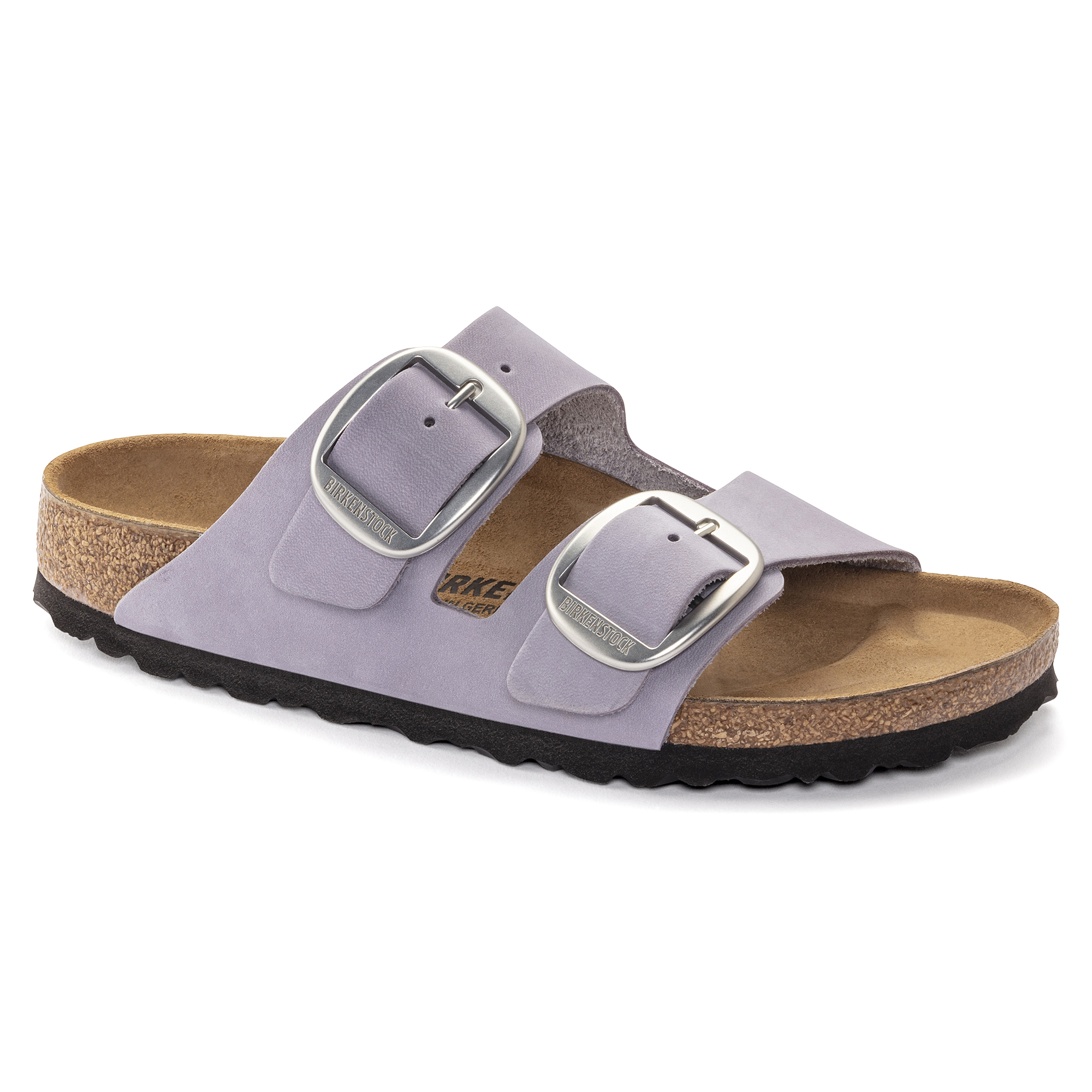Birkenstock Arizona Big Buckle Sandal Purple Fog Nubuck Leather Birkenstock More