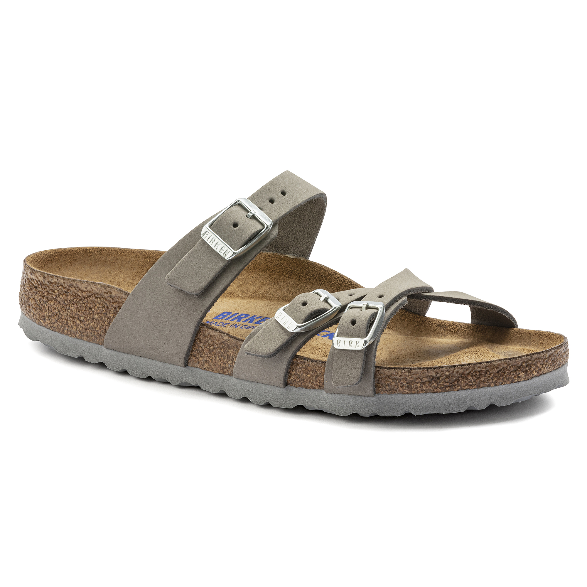 Birkenstock Women's Franca Soft-Footbed Sandal Dove Grey Nubuck Leather ...