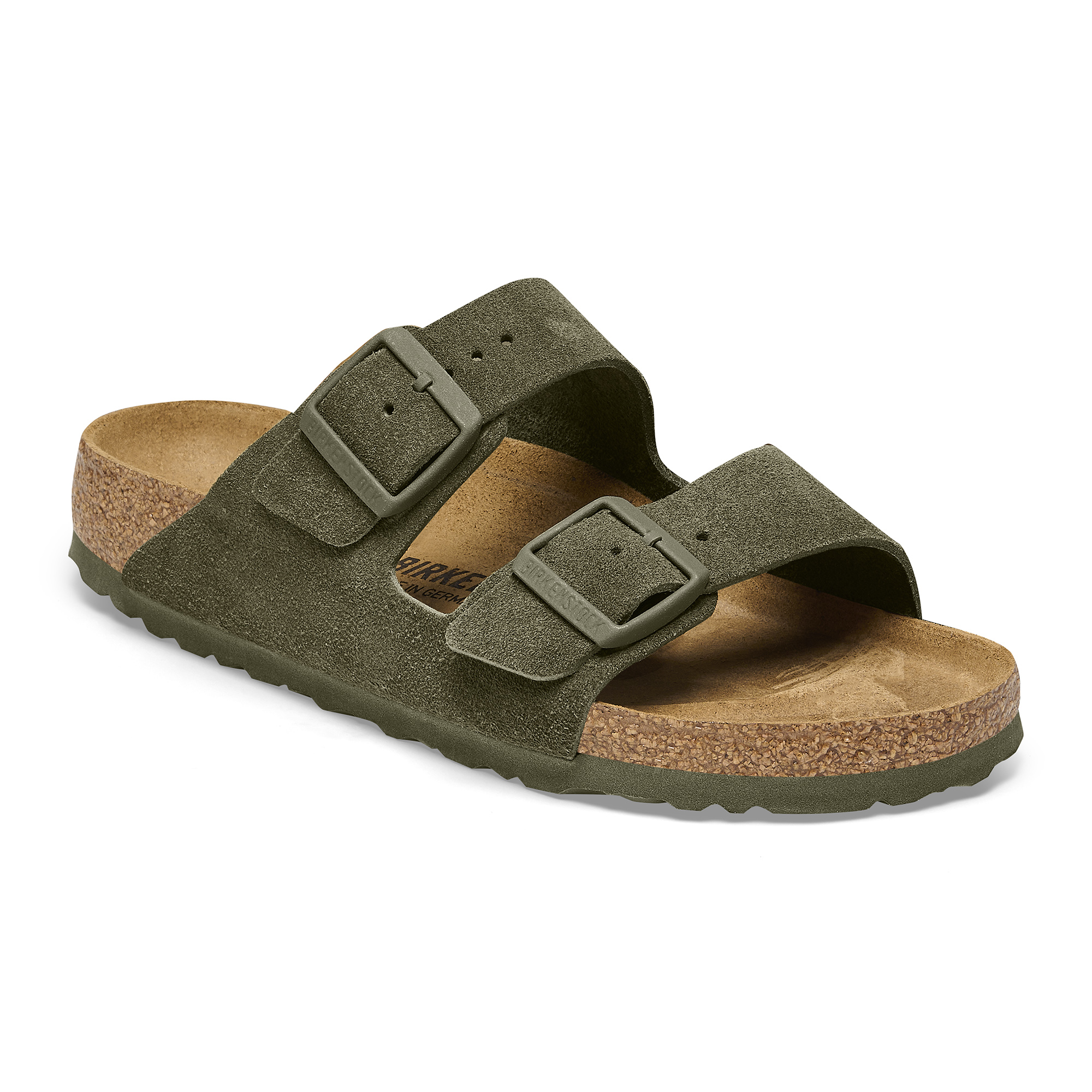 BIRKENSTOCK Arizona Two Strap Sandals Suede Leather Taupe - Women's Sandals